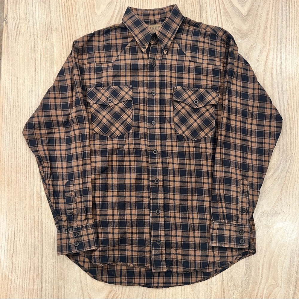 Schaefer Outfitter Pioneer Plaid Shirt Size Medium Cotton Made in Texas, USA